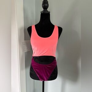 Victoria’s Secret PINK 2 tone velvet monokini medium pink and purple velvet NWOT